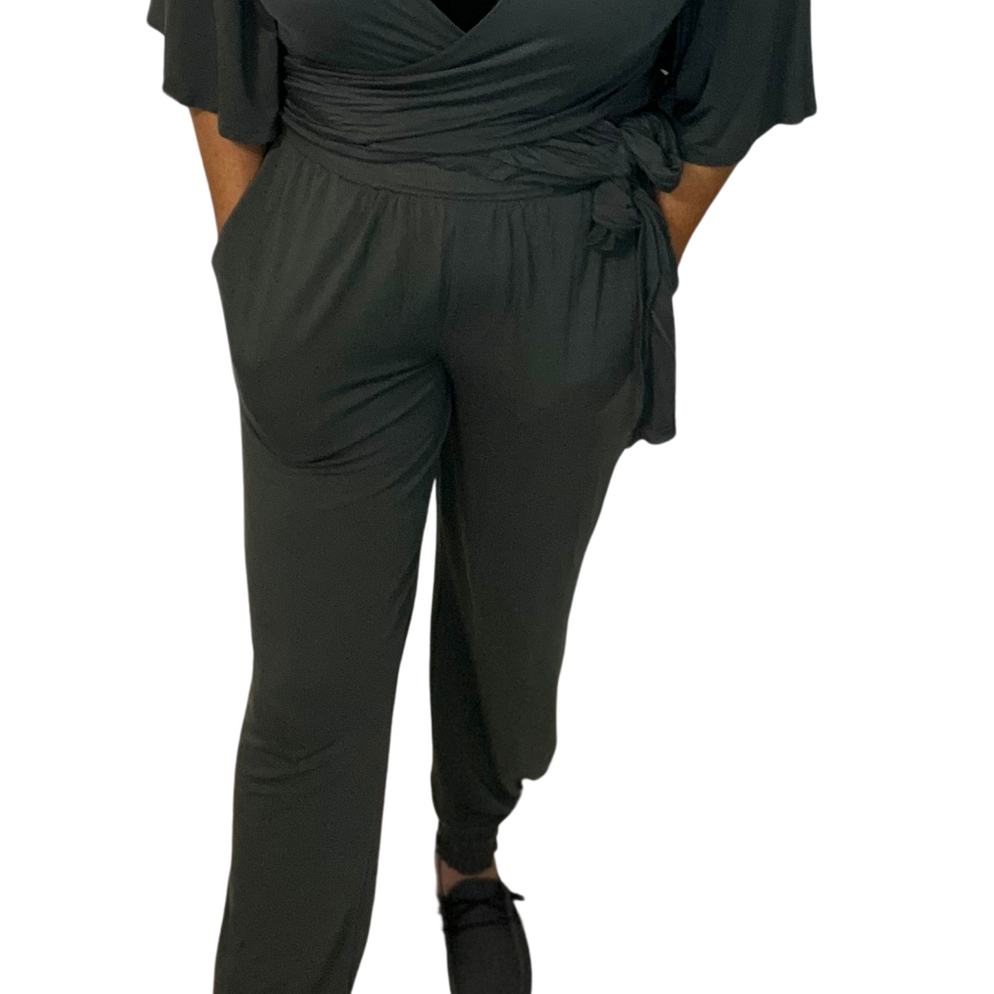 Coastal Comfort High Waisted Tapered Bottom Joggers