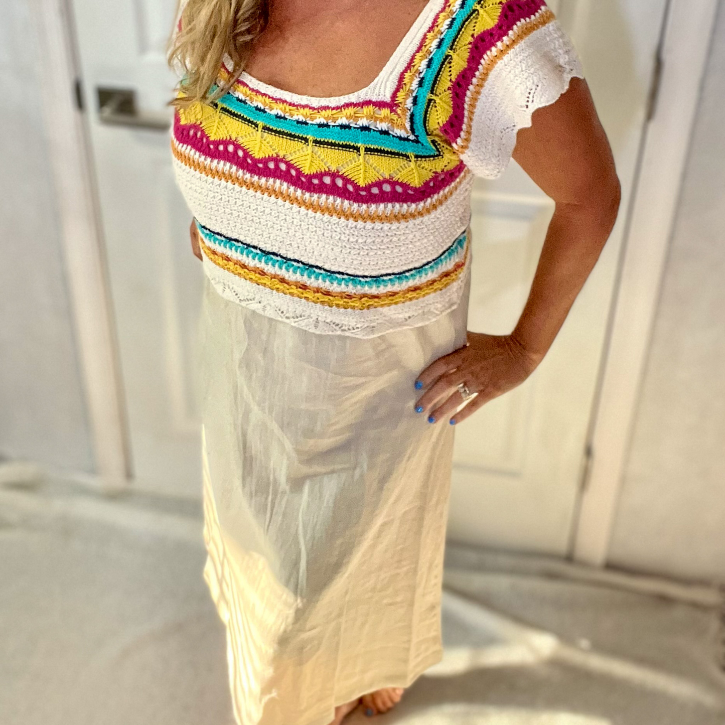 Coastal Life Sleeveless Thin Strapped Linen Blend Long Dress
