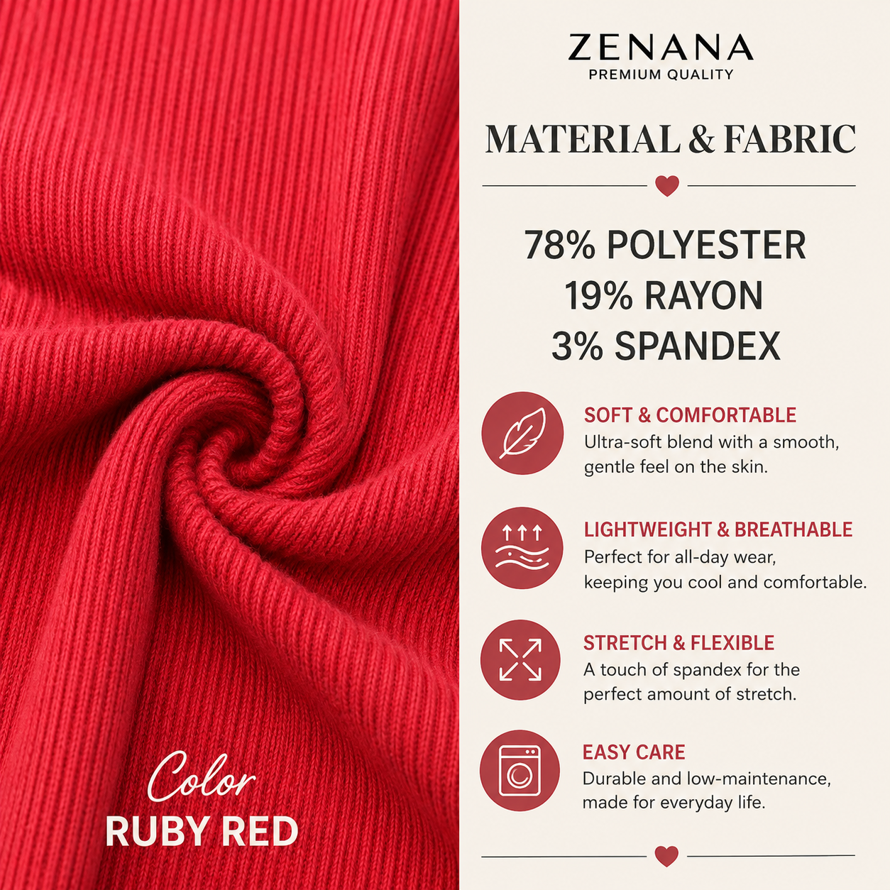 Ruby Red Ribbed Two-Piece Lounge Set | Adjustable Tie Waist