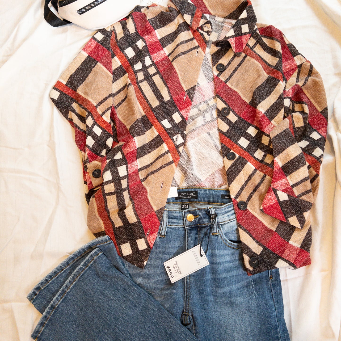 Plaid at the Beach Pocket Button Down Shacket | Cottage Beach
