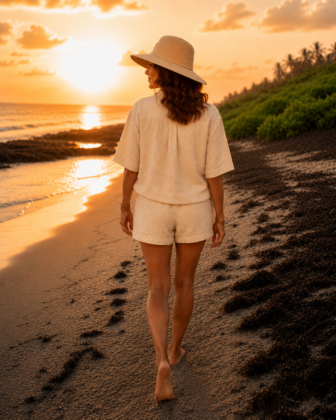 Coastal Sands Linen Blend Two-Piece Set