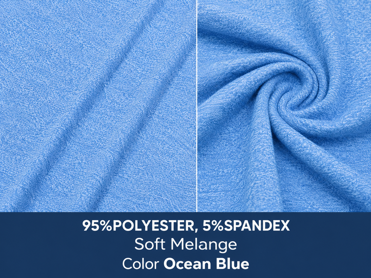 Ocean Blue Soft Melange Brushed Tee & Shorts Lounge Set | Relaxed Fit