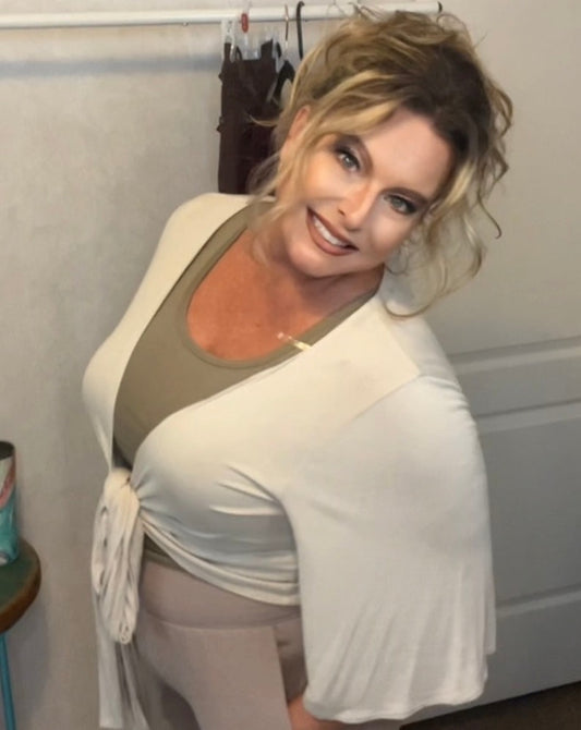 Bohemian Tie Wrap Flowy Mid Sleeve Top | Cottage Beach