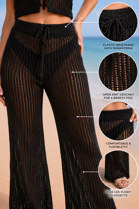 Elan Coastal Nights Crochet Cover-Up Pants