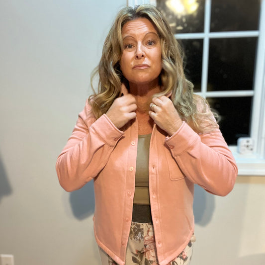 Shacket with me at the Beach Long Sleeve Pocket Button Up Waist Length Shacket Various Colors