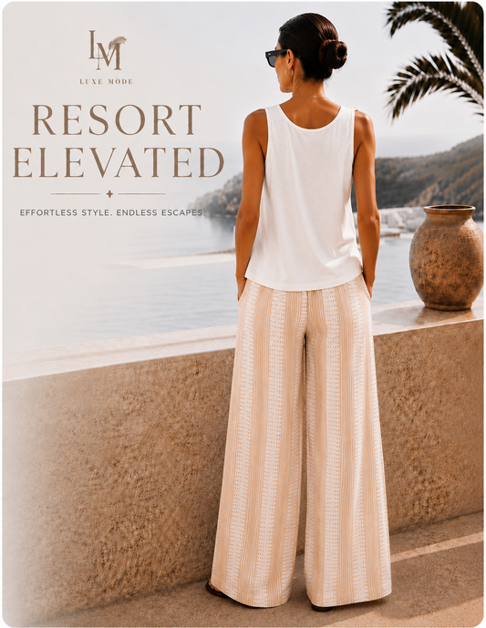 Elan Coastal Escape Printed Cover-Up Pants