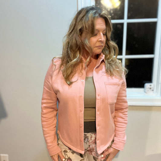 Shacket with me at the Beach Long Sleeve Pocket Button Up Waist Length Shacket Various Colors