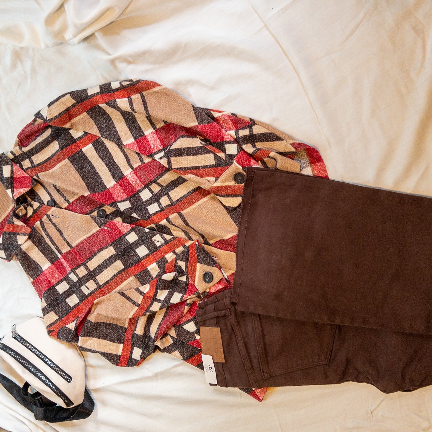 Plaid at the Beach Pocket Button Down Shacket | Cottage Beach