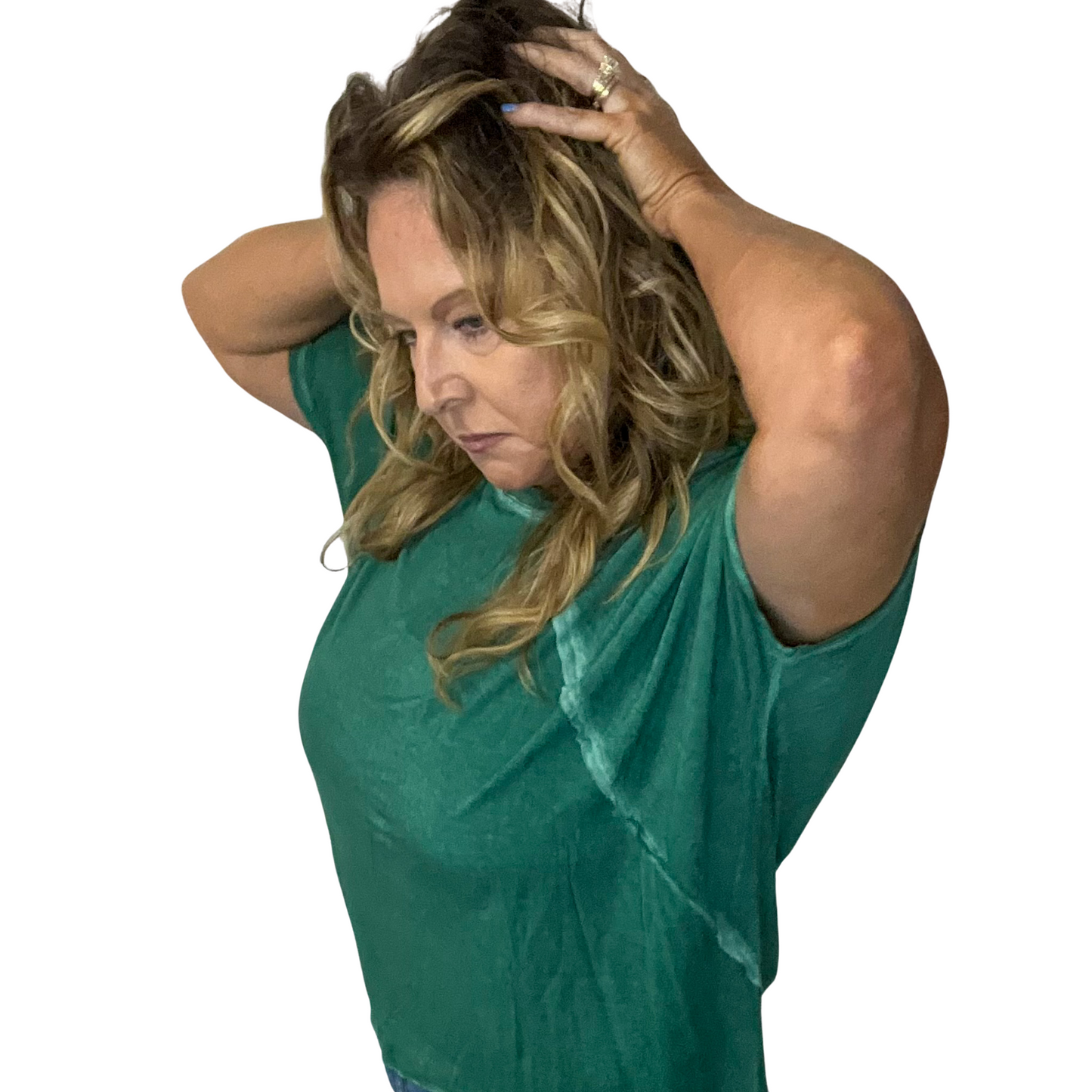 Beach Free Boat Neck Winged Oversized Short Sleeve Top