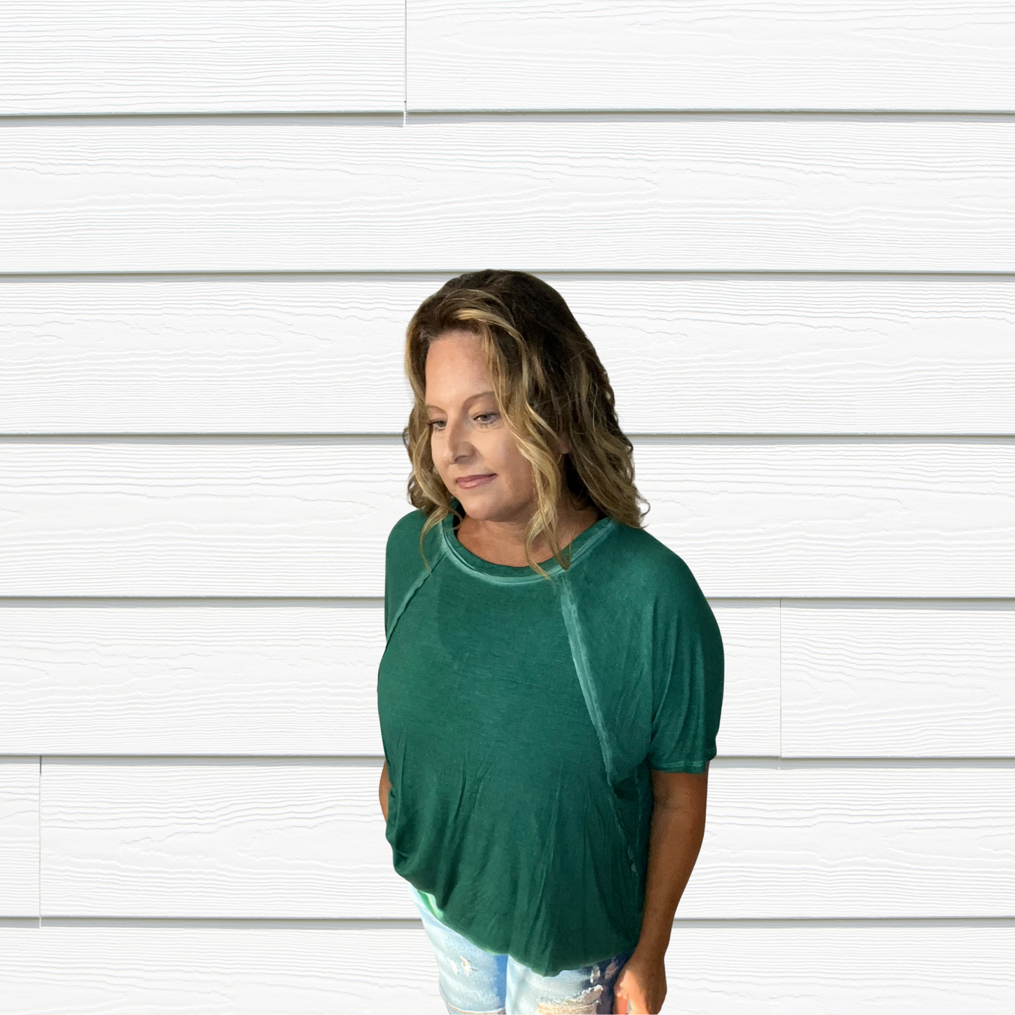 Beach Free Boat Neck Winged Oversized Short Sleeve Top