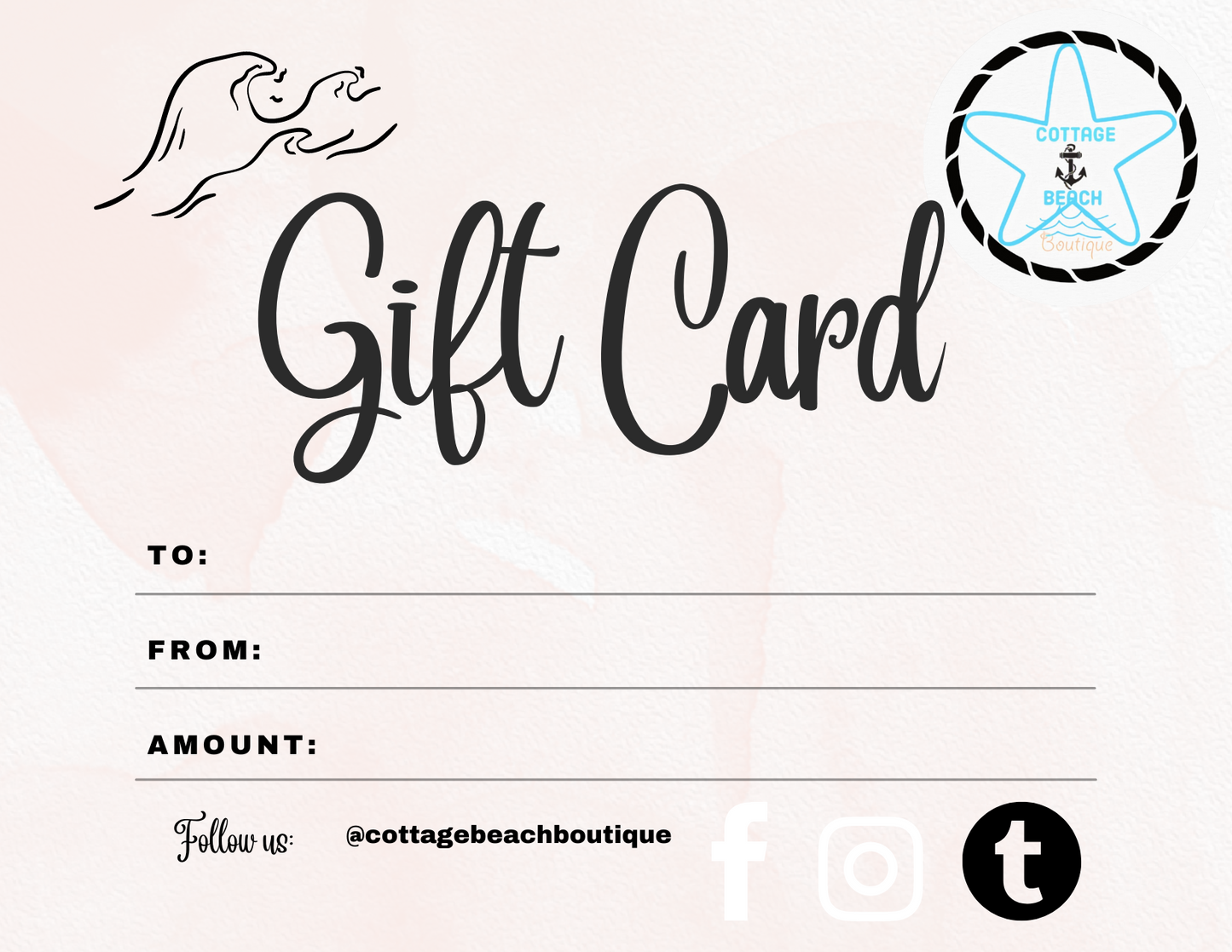 Cottage Beach Boutique Gift Card