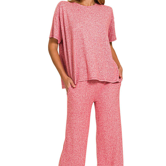 Light Red short sleeve 2 piece set