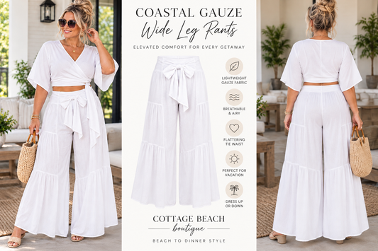 Coastal Escape Tie-Waist Wide Leg Pants – White