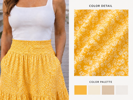 Sunset Bloom Midi Skirt 🌸