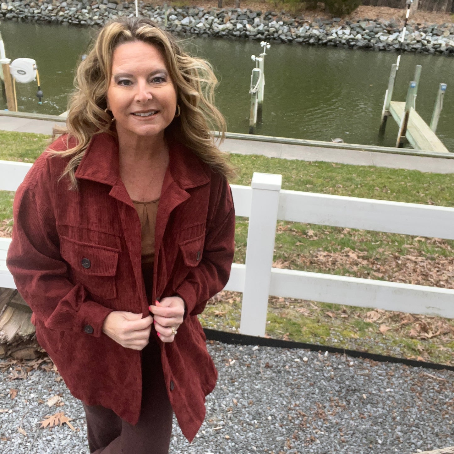 Corduroy Big Button Down Shacket Oversized - Cottage Beach