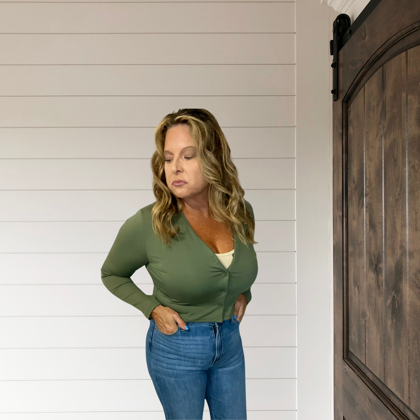 Dive into Scuba Long Sleeve Button Down Crop