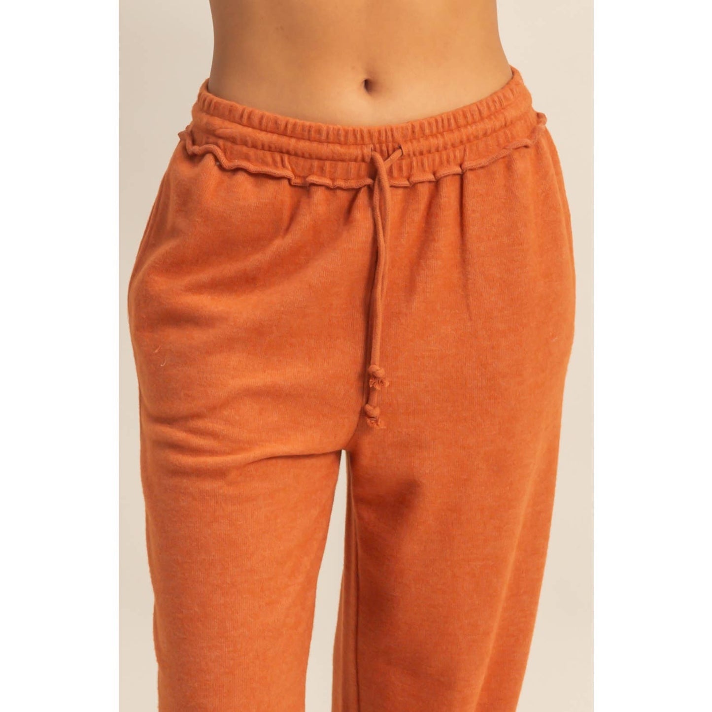 Orange Crush High-Waisted Jogger Pants
