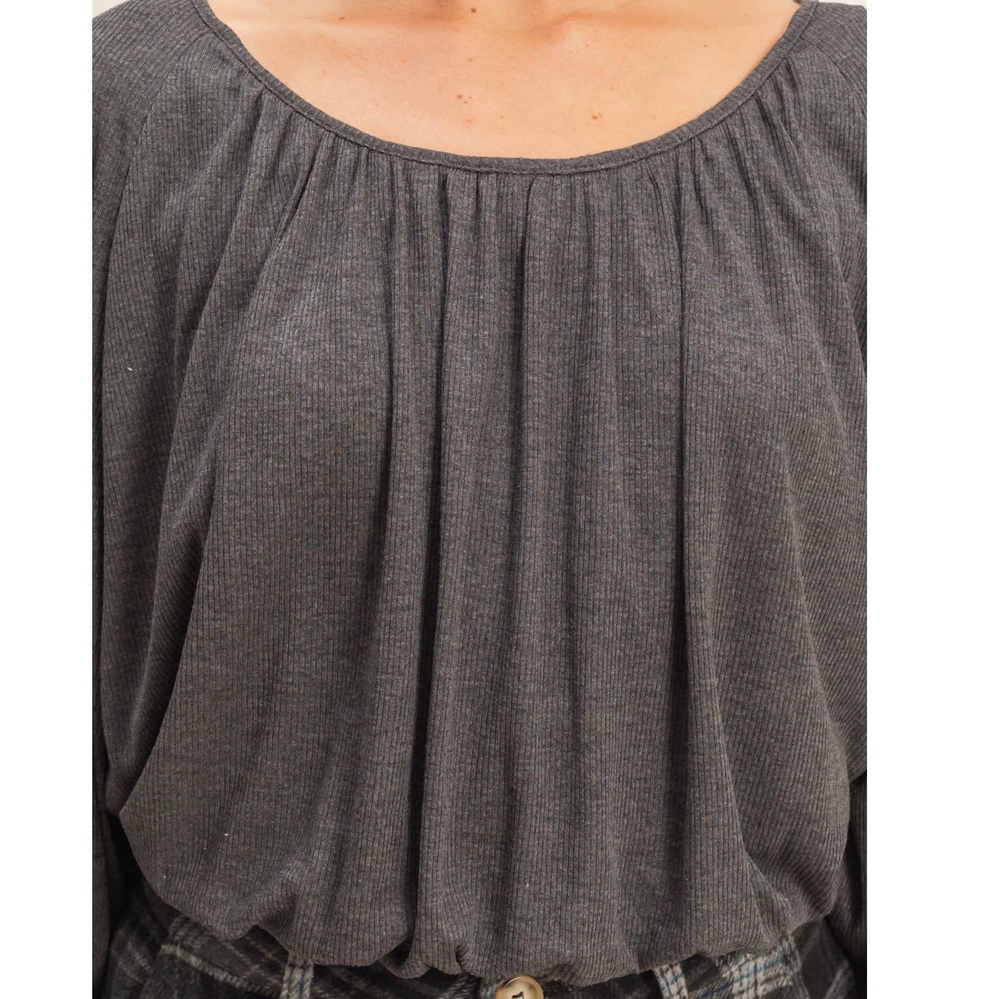 Boat Neck Dolman Long Sleeve Top