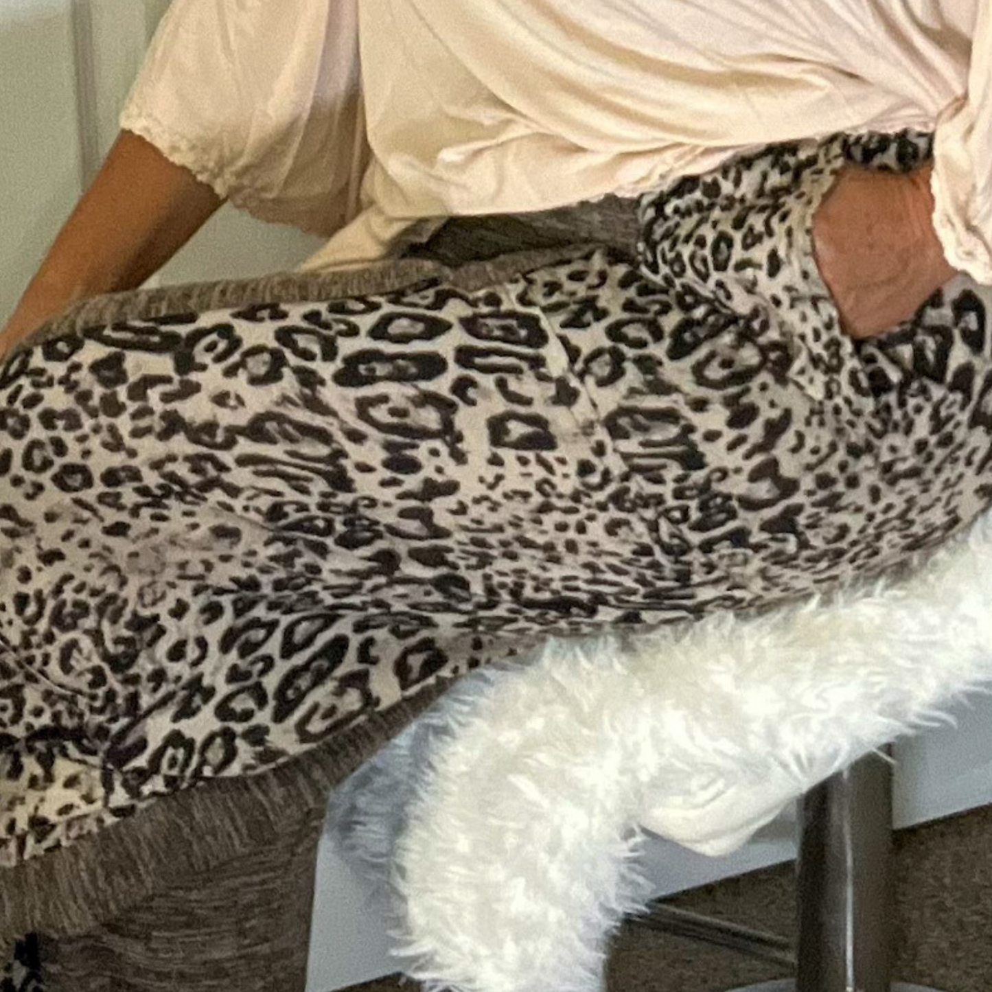 Island Safari Cheetah Print Tie Knit Wide Legged Pants