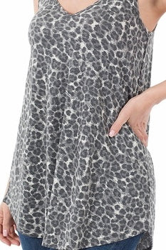 LEOPARD FRONT AND BACK REVERSIBLE CAMI TOP - Cottage Beach