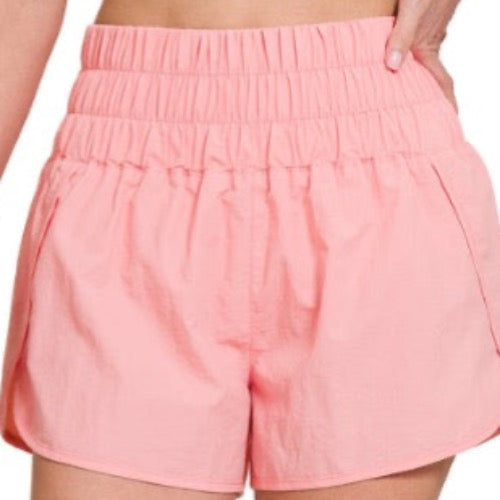 Beach Run High Waisted Running Shorts Quick-Dry Sport Athletic Workout Active Shorts with Back Pocket | Cottage Beach