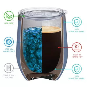 My Swig Life Ocean Swirl Stemless Wine Sipper 14oz | Cottage Beach