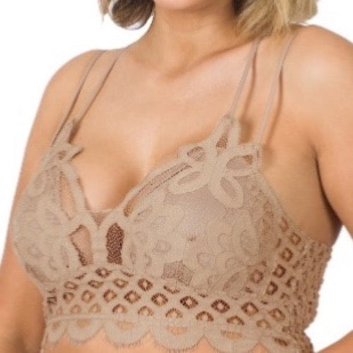 Sea Love Criss Cross Back Lace Bralettes - Cottage Beach