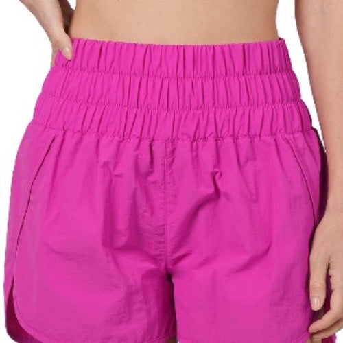 Beach Run High Waisted Running Shorts Quick-Dry Sport Athletic Workout Active Shorts with Back Pocket | Cottage Beach