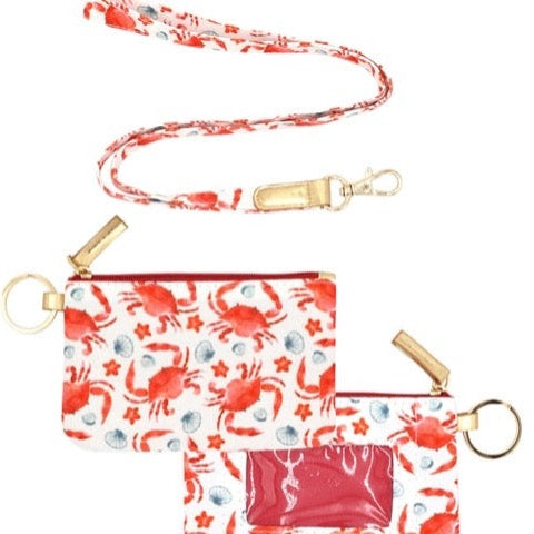 Beach Scene Wallet, Credit Card Holder with Detachable Lanyard Strap | Cottage Beach