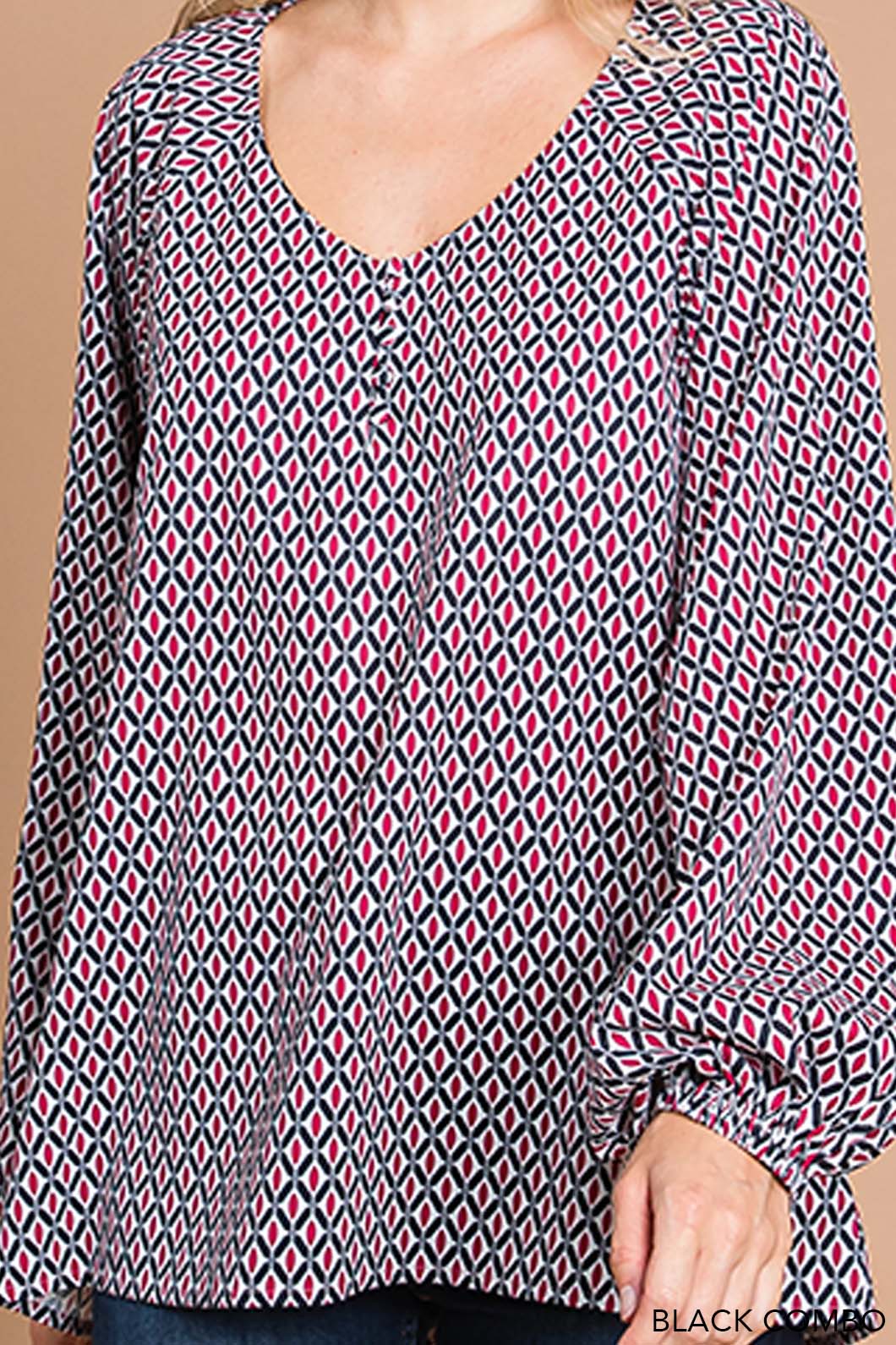 Coastal Boho Printed Women's Long Sleeve Top