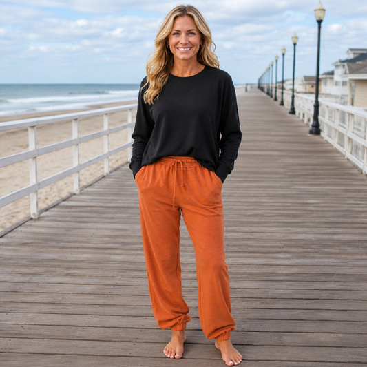 Orange Crush High-Waisted Jogger Pants