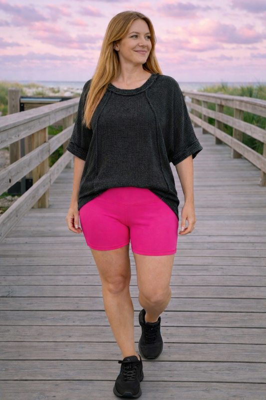 Beach Run 4” Biker Leggings Shorts High Compression Waisted | Cottage Beach