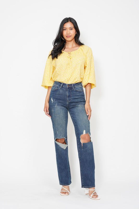90’s High Waisted Ripped Knee Judy Blue Denim Jeans