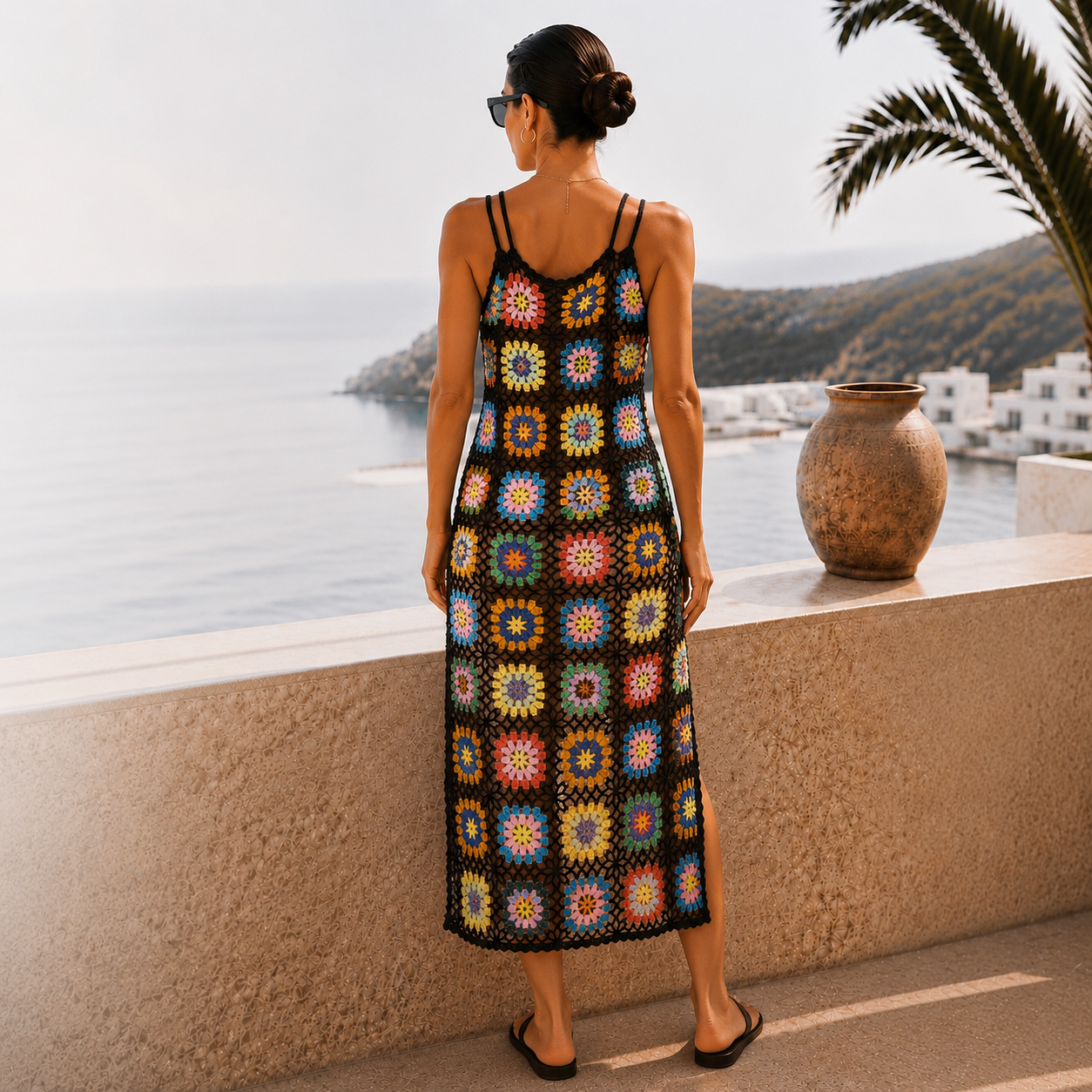 Elan Multi Crochet Cover-Up Dress