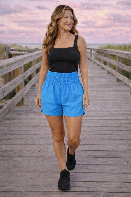 Beach Run High Waisted Running Shorts Quick-Dry Sport Athletic Workout Active Shorts | Cottage Beach