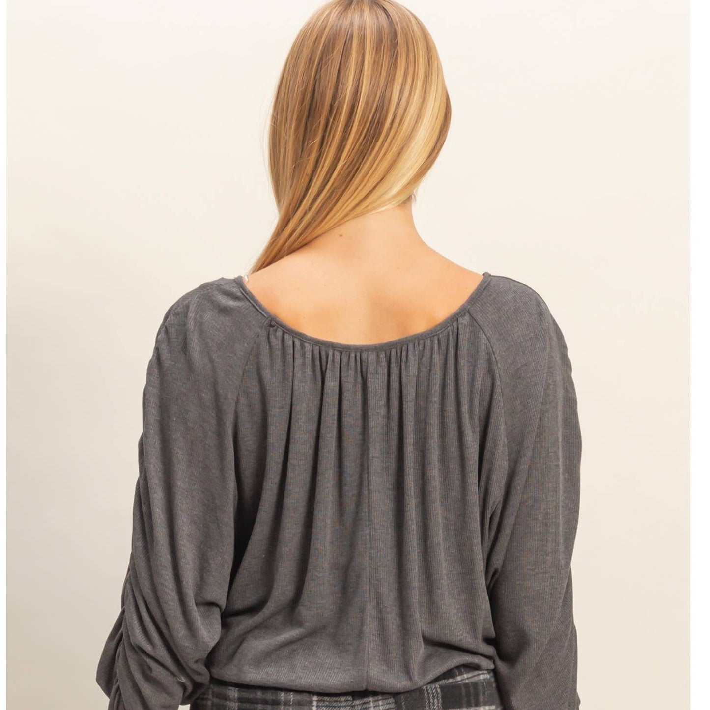 Boat Neck Dolman Long Sleeve Top