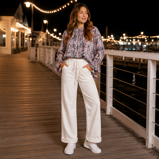 Judy Blue Coastal Ease High Waisted Off White Utility Jeans