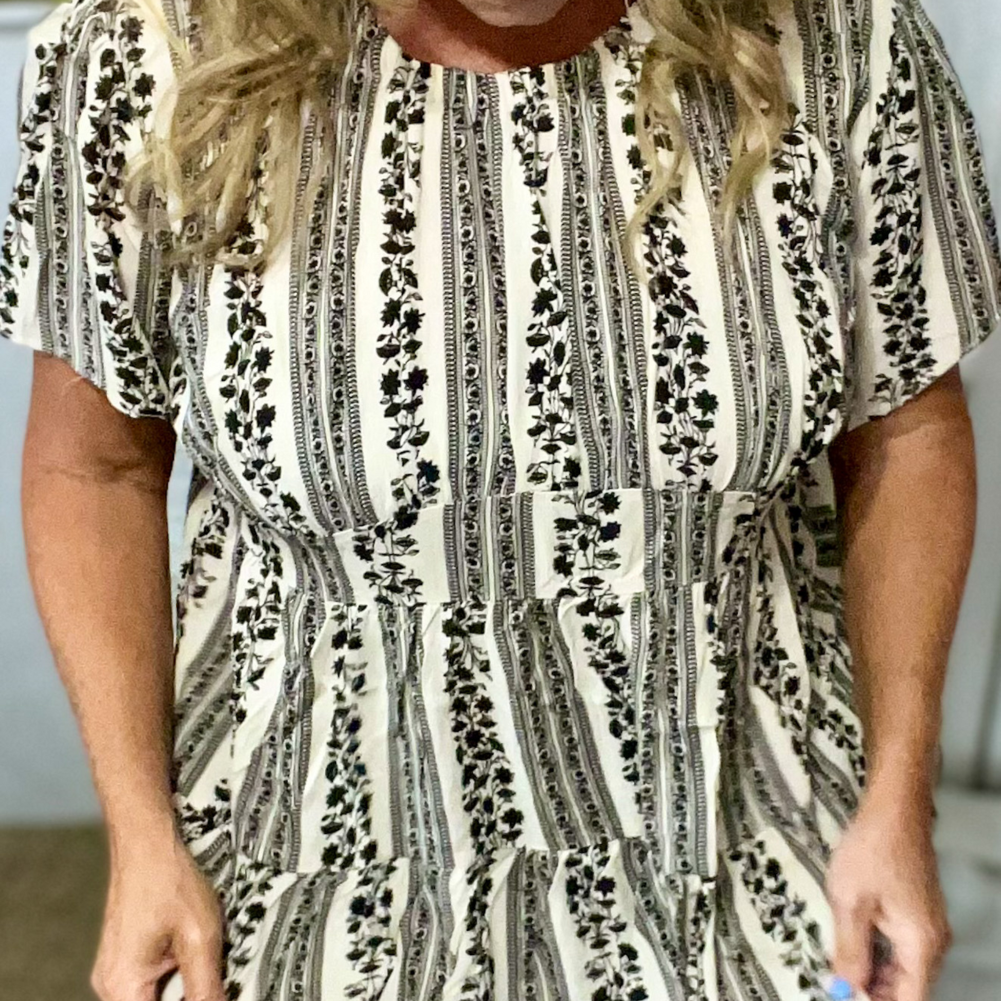 Beach Flow short sleeve round neck relaxed fit tunic top