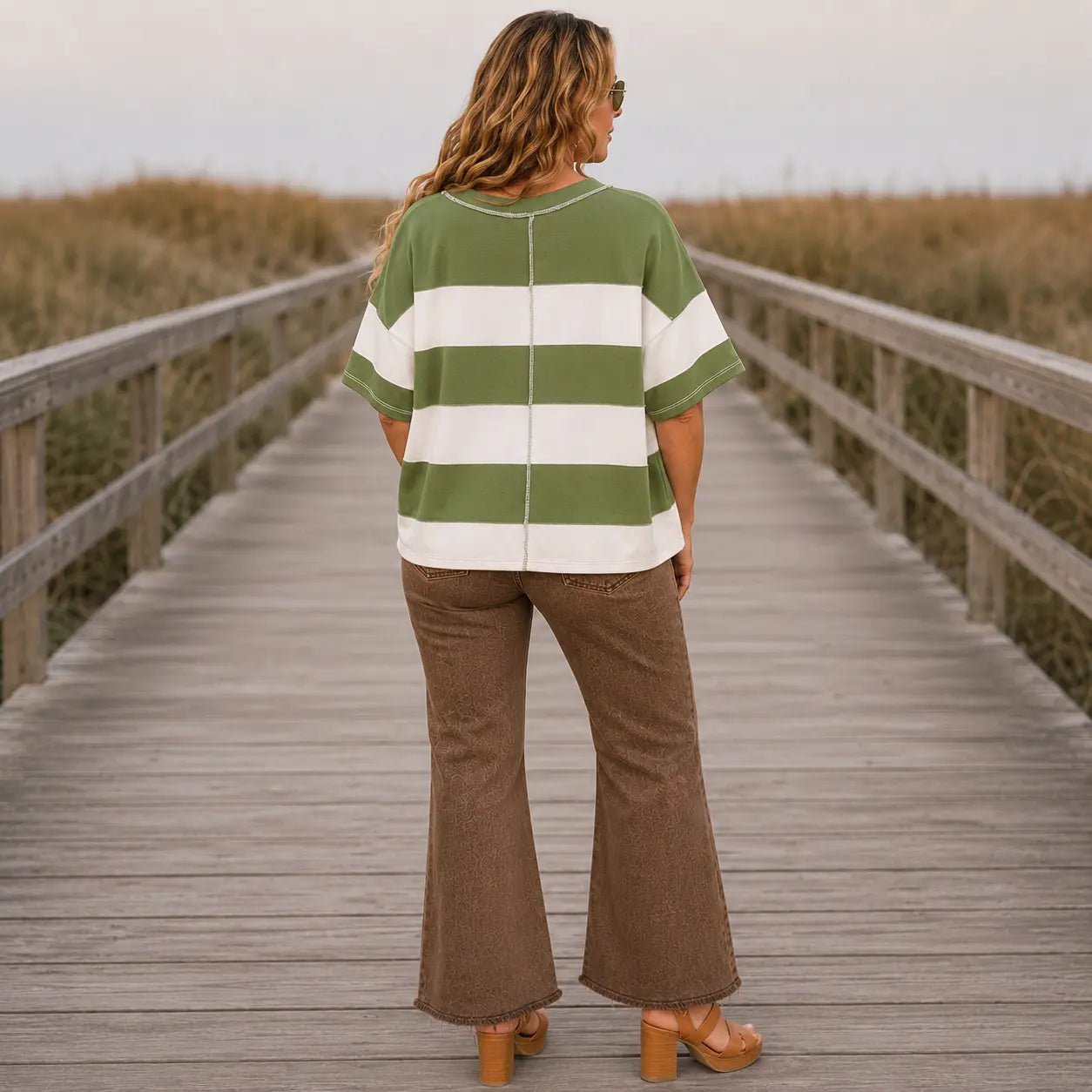 Coastal Drift Oversized Striped Top