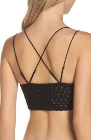 Floral Lace Adjustable Strap  Stretch Bralette | Black