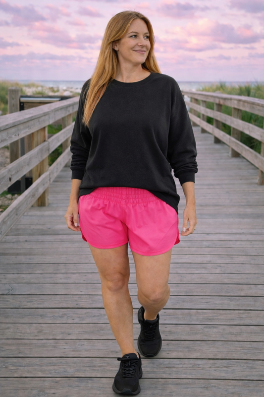 Beach Run High Waisted Running Shorts Quick-Dry Sport Athletic Workout Active Shorts | Cottage Beach