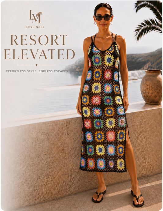 Elan Multi Crochet Cover-Up Dress