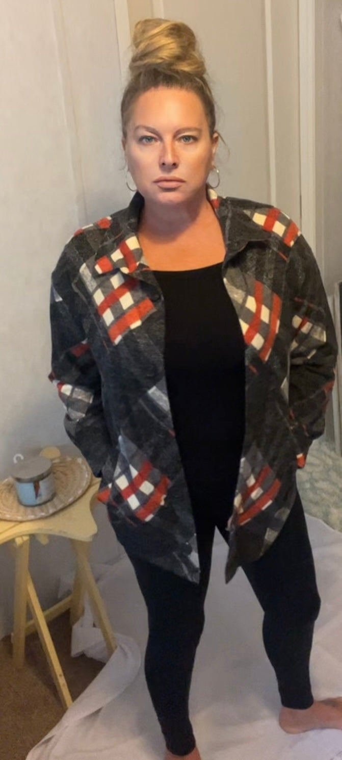 Plaid at the Beach Pocket Button Down Shacket | Cottage Beach