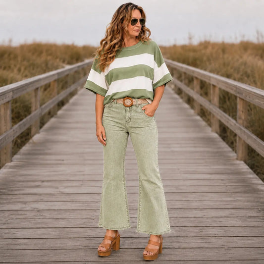 Coastal Drift Oversized Striped Top