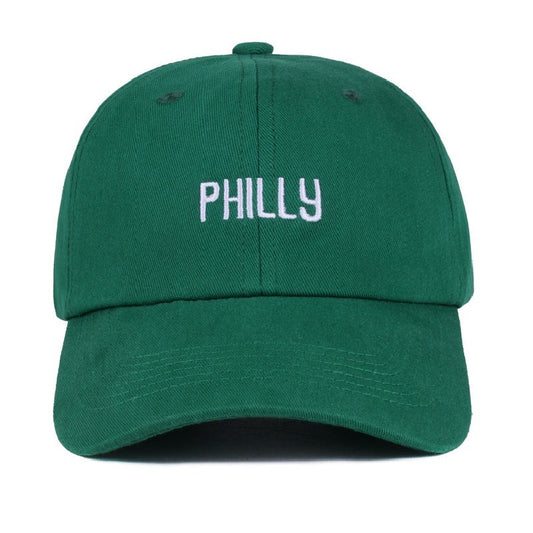 Green cap with 'PHILLY' text on a white background