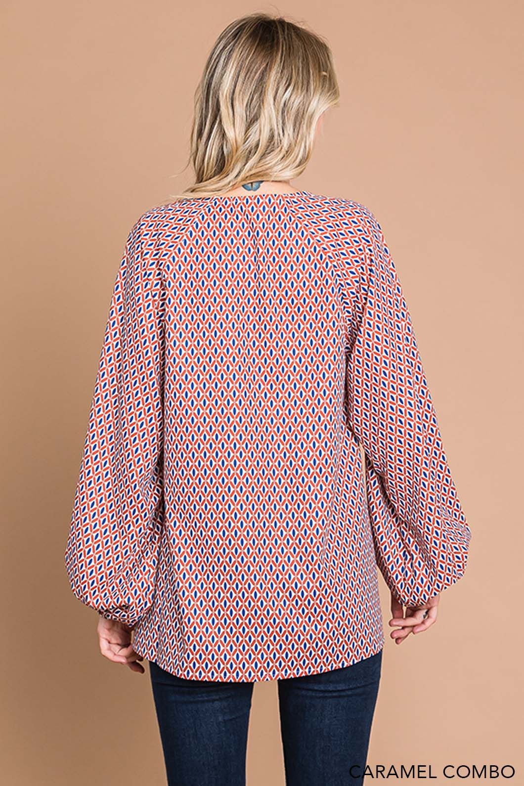 Coastal Boho Printed Women's Long Sleeve Top