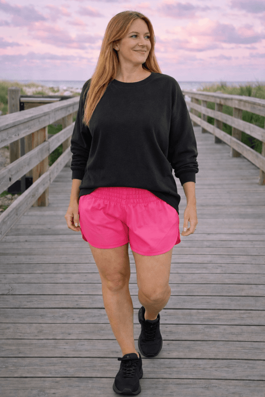 Beach Run High Waisted Running Shorts Quick-Dry Sport Athletic Workout Active Shorts | Cottage Beach