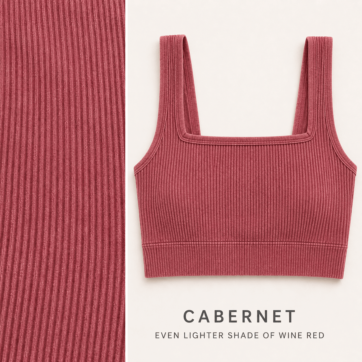 Coastal Ease Ribbed Crop Reversible Tank Top