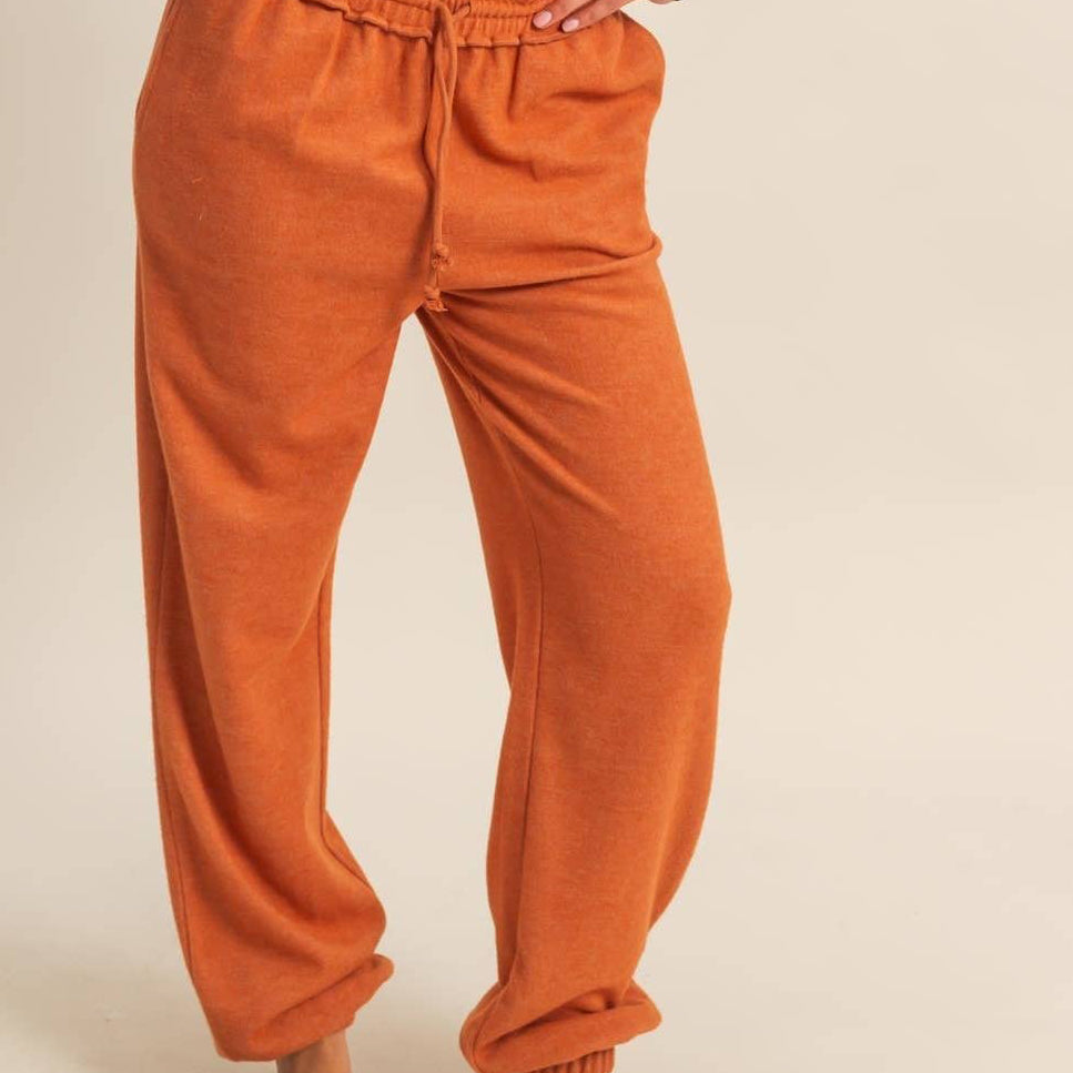Orange Crush High-Waisted Jogger Pants