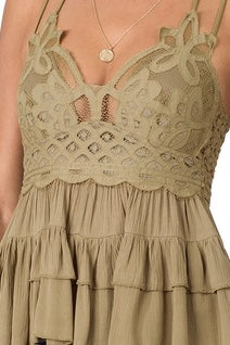 Paradise Island Lace Ruffled Sand Dunes Cami | Cottage Beach